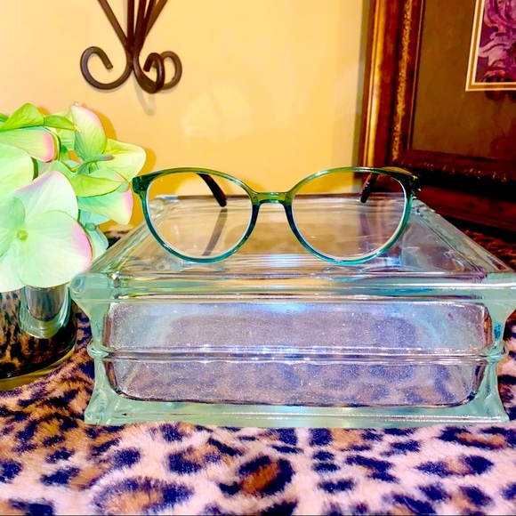 Betsy Johnson round green & tortoise spectacle readers-Rare! - Picture 5 of 9